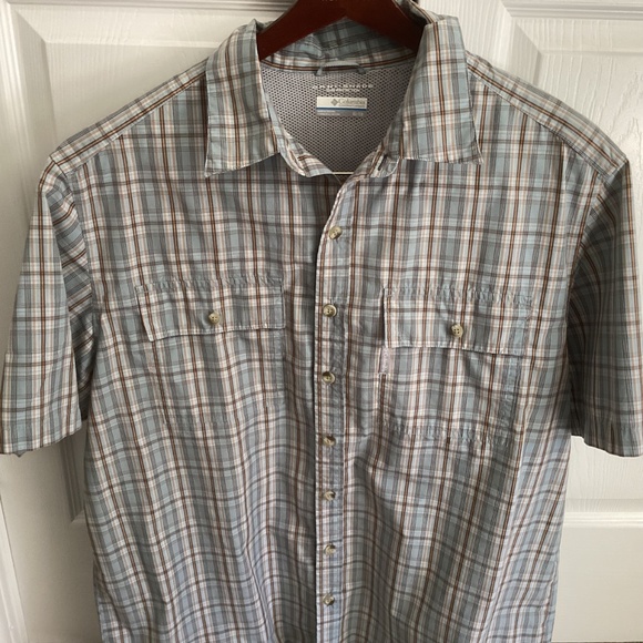 Men’s Columbia Omni Shade Striped Multicolored Short Sleeve Button Down XL - Picture 2 of 9